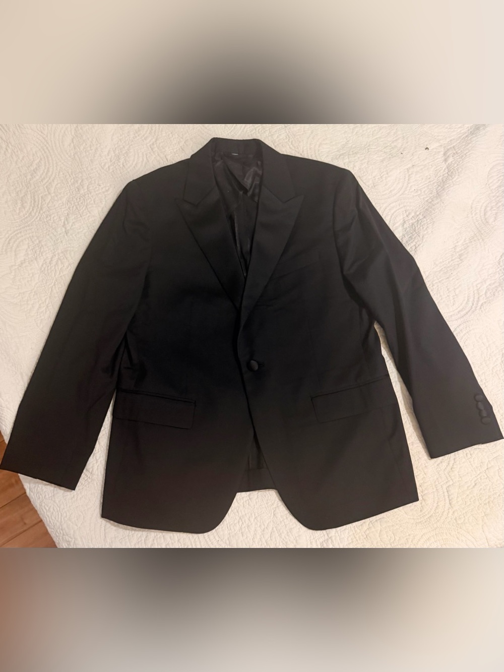 Men's Black Single-Button Tuxedo Blazer Size 40S